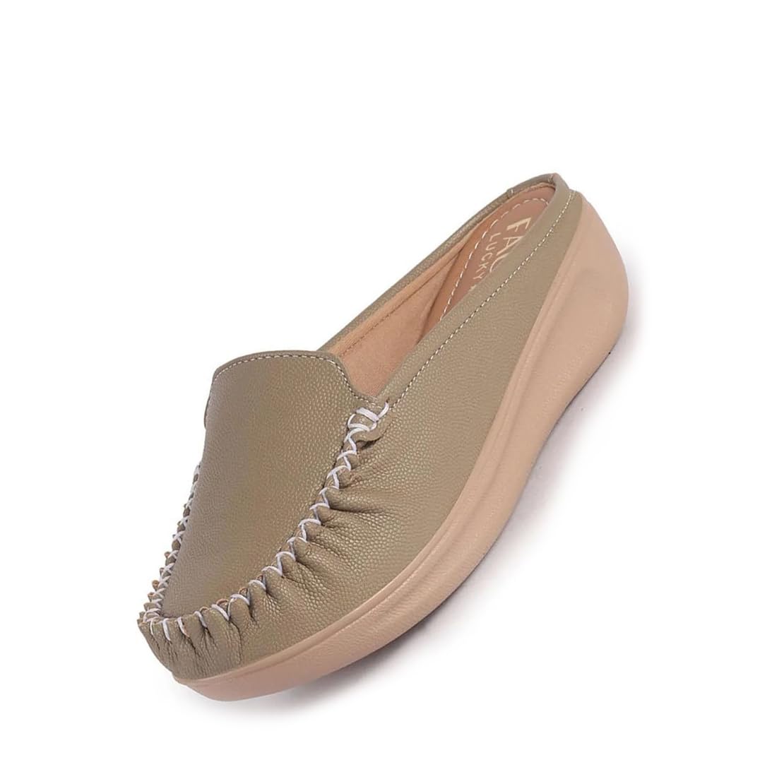 Women Back Open Side Stitched Slip On Shoe | Half Cut Round Toe Shoes with Memory Cushioned Footbed | Outing Comfort, Evening, Casual Office Wear-image-45