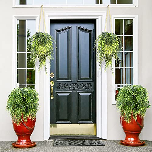Xunyee 12 Pcs Artificial Weeping Willow Fake Greenery Plastic Plants Uv Resistant Faux Hanging Plant Faux Ivy Garland For Outdoor Indoor Door Wall Garden Baskets Wedding Party Table Diy Planter Decor #TOP2