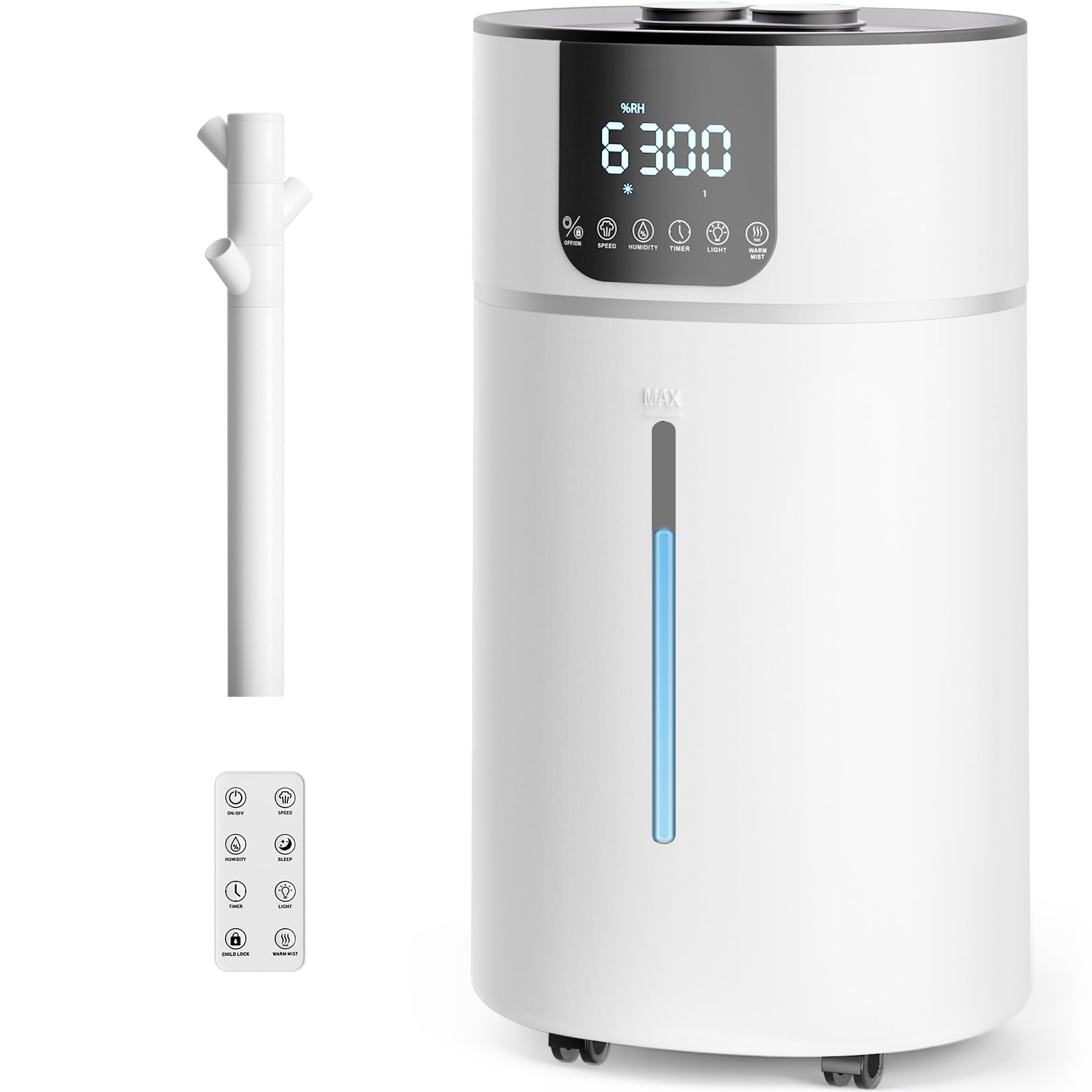 (USED, NOT TESTED) AreShark 4.2 Gal/16L Humidifier Large Room, Cool Warm Mist 2000ft² Whole House Air Humidifiers for Bedroom, Plants, Adults, 60H Runtime, Humidity Setting, Easy to Clean, Top Fill, Extension Tube