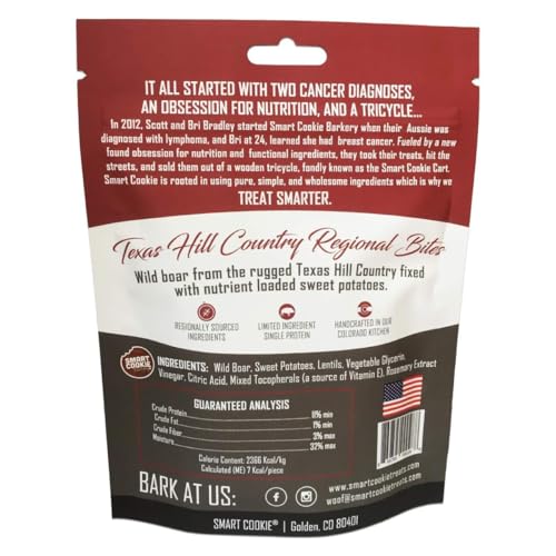 Smart-Cookie-All-Natural-Dog-Treats-Wild-Boar-Sweet-Potato-Training-Treats-for-Dogs-with-Allergies-Sensitive-Stomachs-Soft-Dog-Treats-Chewy-Grain-Free-Made-in-USA-5oz-Bag-Pack-of-3 Smart Cookie All Natural Dog Treats Wild Boar Sweet Potato Training Treats for Dogs with Allergies Sensitive Stomachs Soft Dog Treats Chewy Grain Free Made in USA 5oz Bag Pack of 3