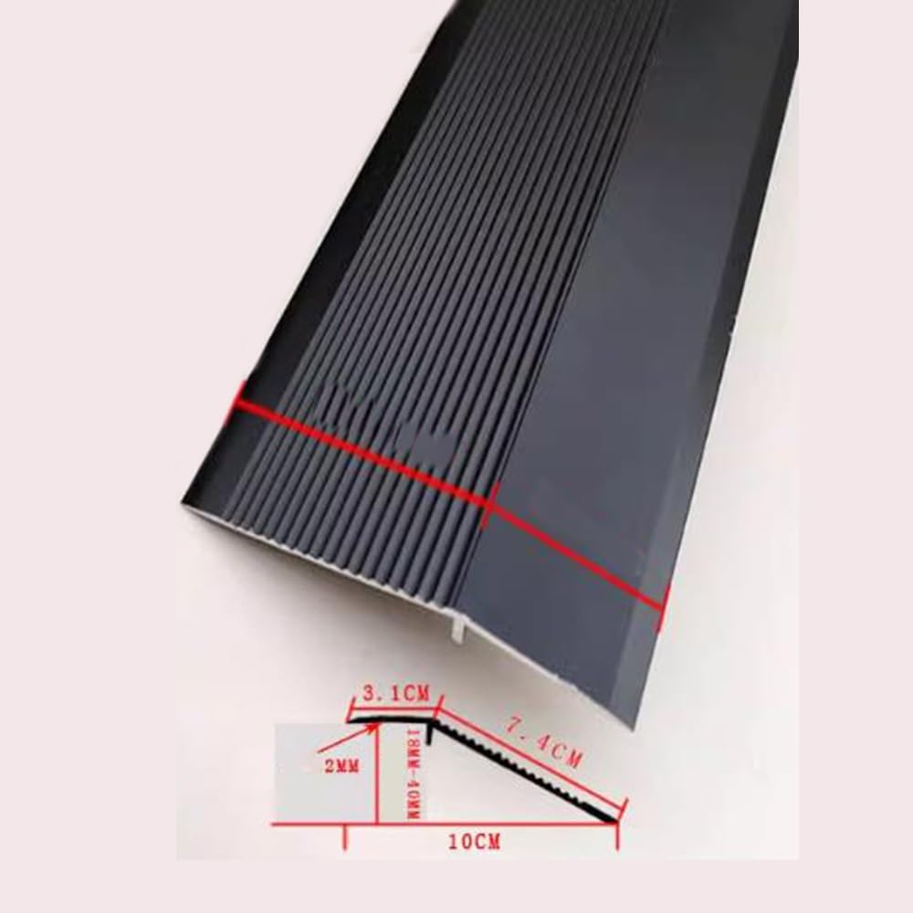 Bande de transition de sol en aluminium, bande de seuil de 35,4 pouces, bordure antidérapante, rampe de seuil, compensation de hauteur, écart de couverture dans les 2 pouces(Pink)