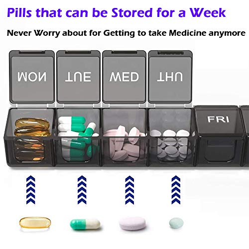 Pillensnijder+Wekelijkse Pillendoos 2 STUKS,Pillensplitser met mes Pillen in een Halve Kwart Gesneden,BPA-Vrije Reis… - Image 5