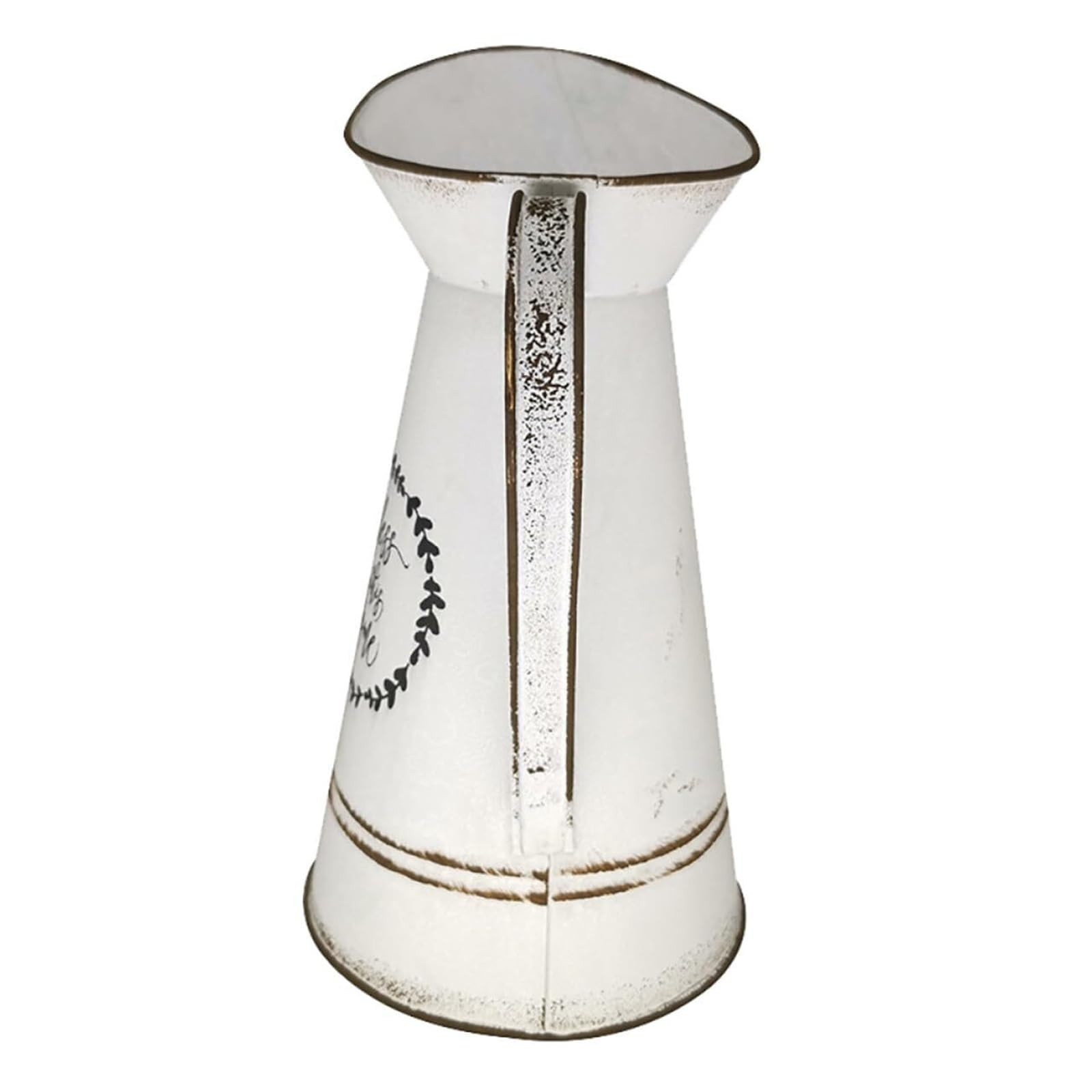 Flower Vases Flower Vase Rustic White Floral Arrangement Pot Embossed Lettering Duckbill Pitcher Home Decor