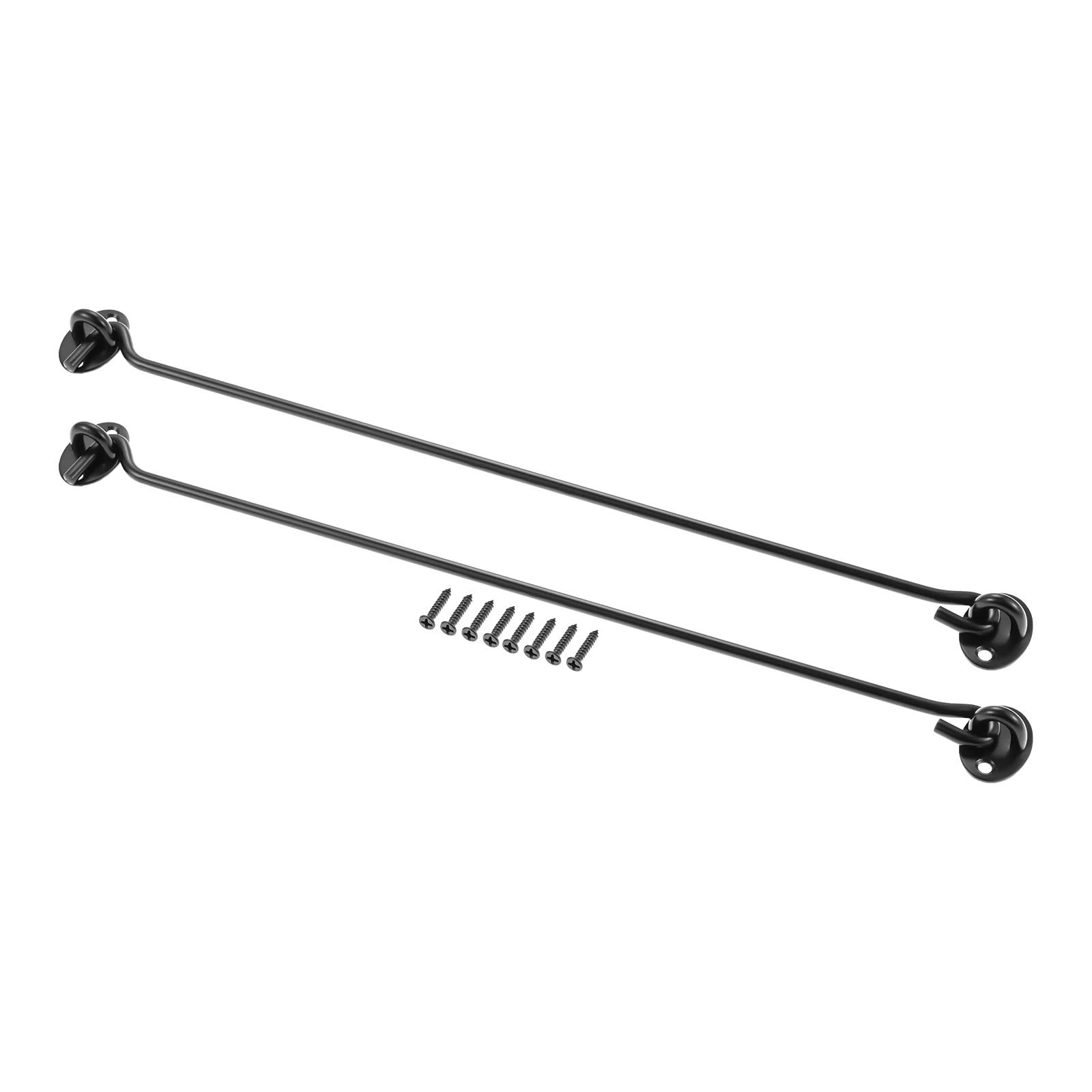 Liozdmd 16Inch Home Furnishings 2Pcs 3- Window Cabin Hooks And Eye Latch Lock For Patio Doors Shed Gate Catch Silent Holder Stainless Steel With Screws(16Inch)