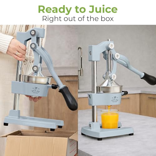 Image of Zulay Kitchen Cast Iron Juicer - Easy-to-Clean Heavy-Duty Manual Juicer, Professional Citrus Juicer - Stainless Steel Lemon Squeezer - Manual Citrus Press & Orange Squeezer - Orange Juicer