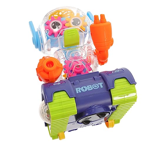 Toddmomy Lighting Music Robot for Transparent Gear Walking Robot with and Lights Engaging Educational Plaything for Random Color