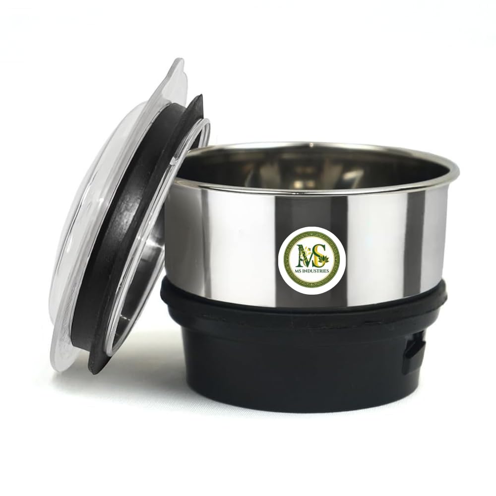MS INDUSTRIES Stainless Steel 180 Ml Mini Chutney Jar Specially For Baby Food Processing HEAVY QUALITY, Fit On 2 Lock & 4 Teeth Coupler Mixer Jar Only (Mini Unique Jar 180 Ml), Silver-image-29