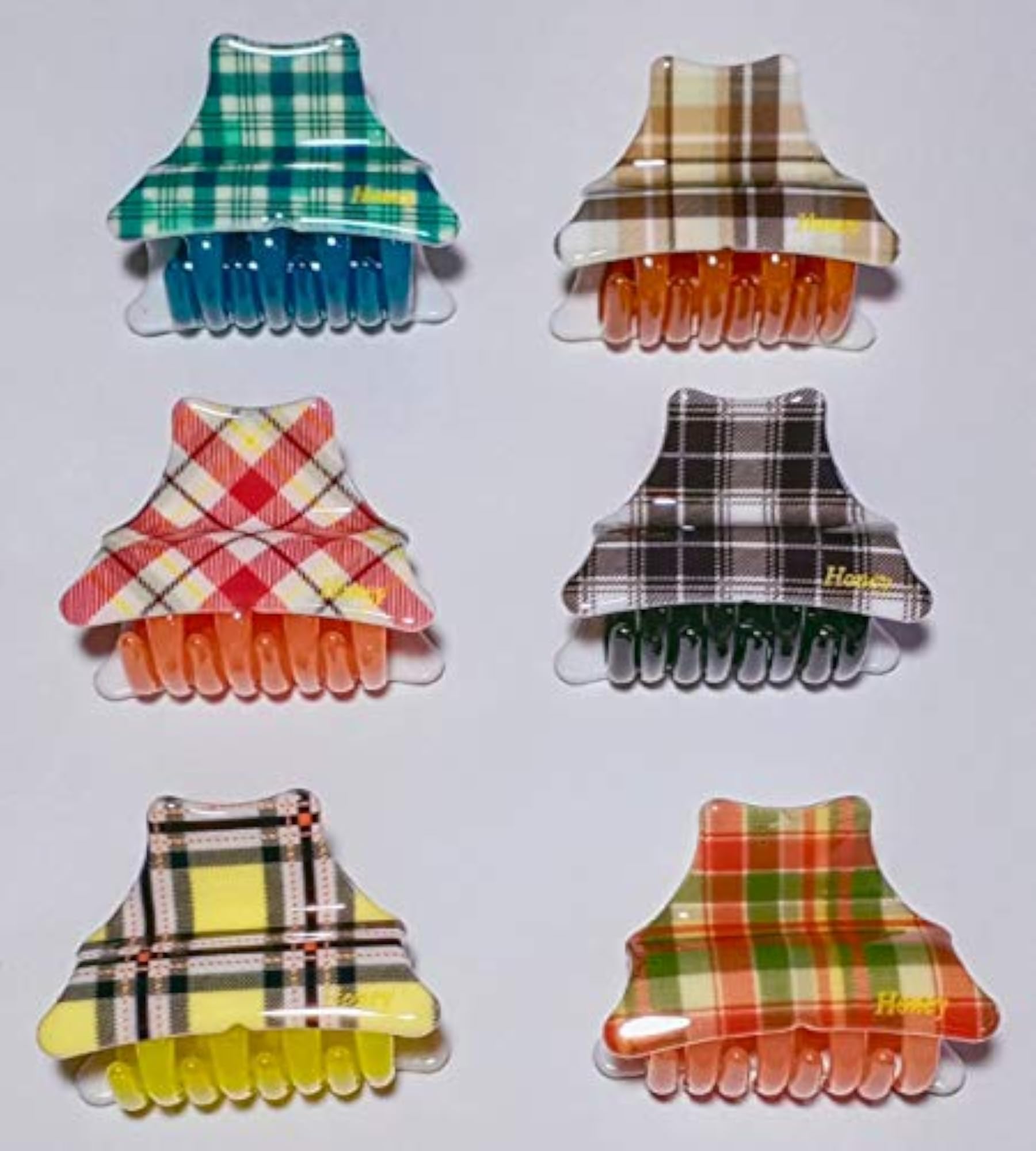 Multicolor Plastic Hair Clutcher/Claw Clip Pack of 6 for Women