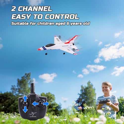 EagleStone Form RC Airplane Remote Control Plane for Kids Ages 8+, 2.4GHz Beginner Aircraft Toy with 3 Batteries