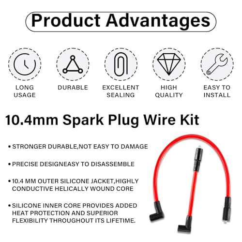 Image of DYNA-409BK Spark Plug Wires, Compatible with Harley-Davidson Big Twin Dyna Super Glide /Wide Glide /Low Rider 2000-2017 & Softail Springer /Slim /Deluxe /Deuce 1999-2017