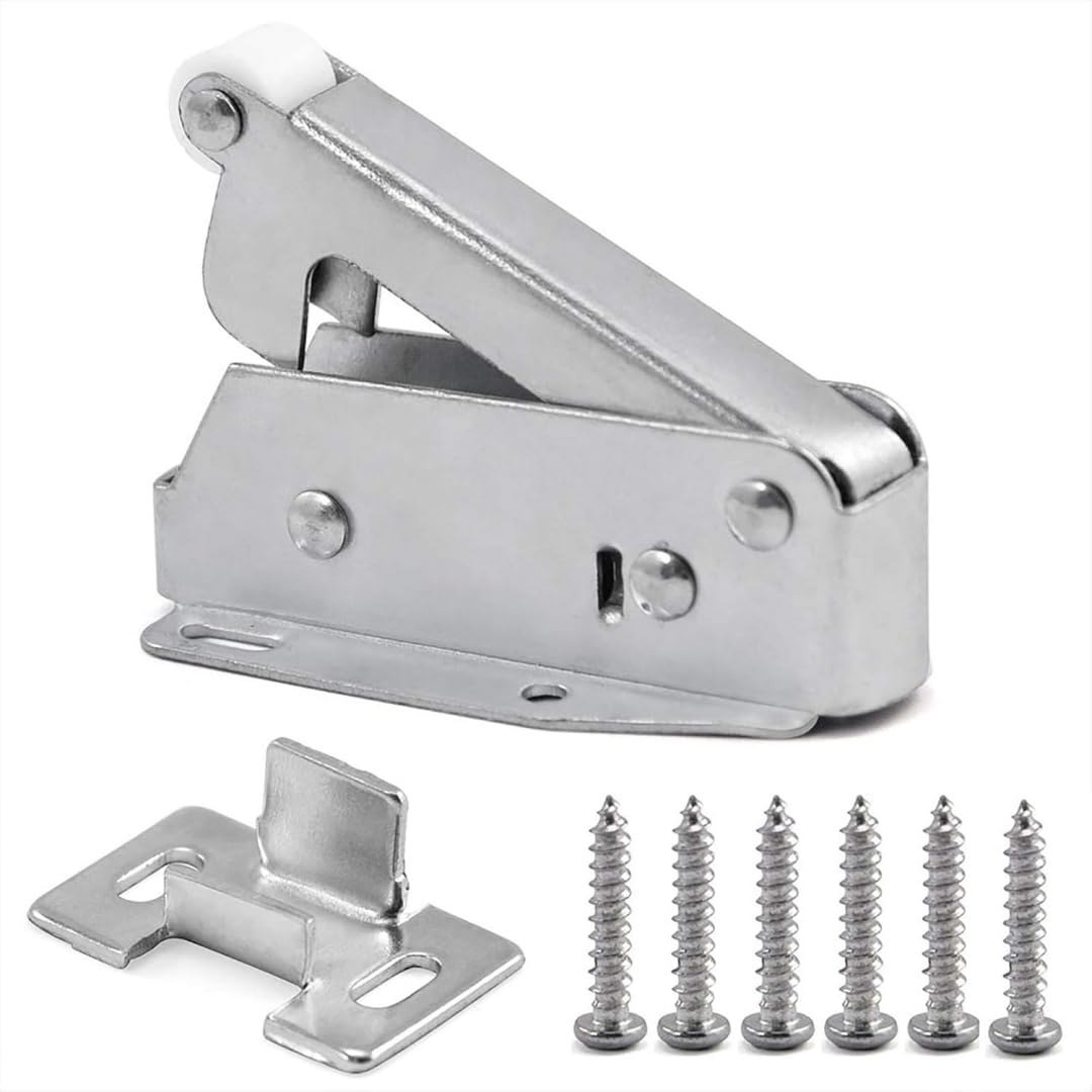 Metal Automatic Spring Catch,Touch Release Latch,Safety Lock with Screws(58mm Latch-2Pcs)