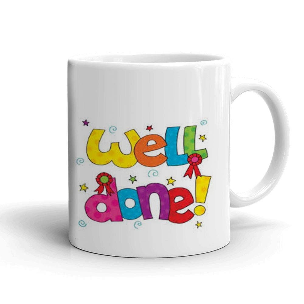 Khakee Welldone Theme Printed Ceramic Coffee Mug (325 ml)