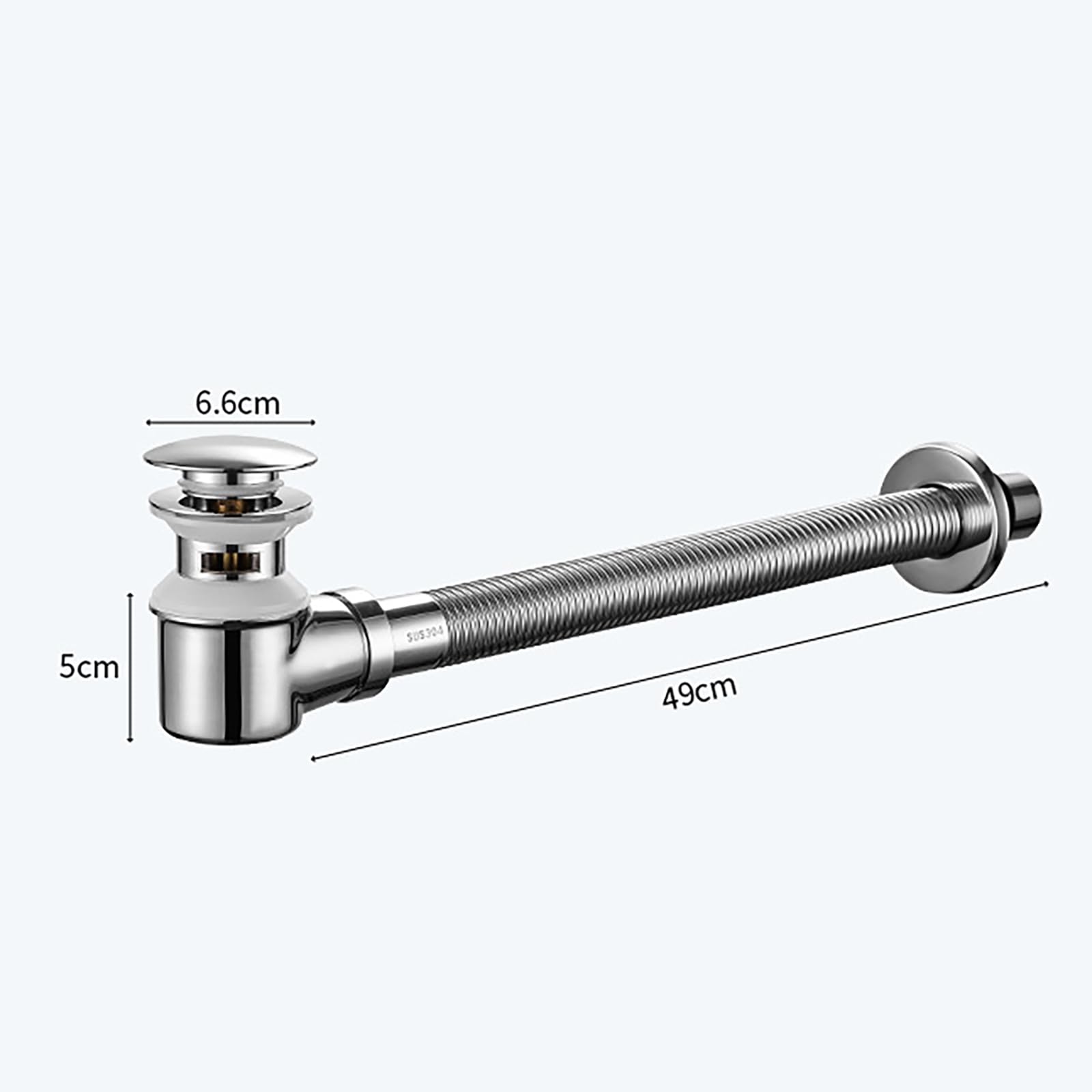 Sifone di scarico flessibile per lavello con troppopieno a prova di odore, raccordi per tubi di scarico da 3,8 cm, facile da installare, soluzione di drenaggio per cucina e bagno