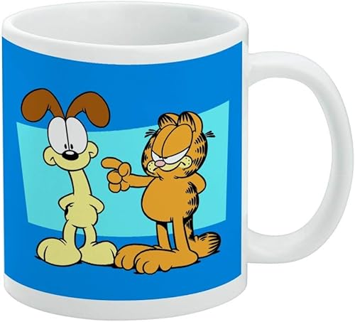 Garfield and Odie I'm Never Wrong - Taza de café de cerámica, tazas de regalo novedosas para café, té y bebidas calientes, 11 onzas, color blanco