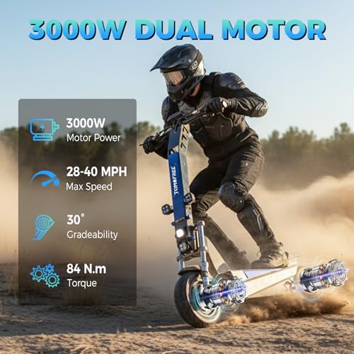 Image of L7 Electric Scooter for Adult, 6000W Dual Motors Up to 50 MPH & 60V 35Ah Battery, 45-Mile Long Range, Full Suspension and Dual Hydraulic Brakes 11 inch All-Terrain Tubeless Tires Off-Road Escooter