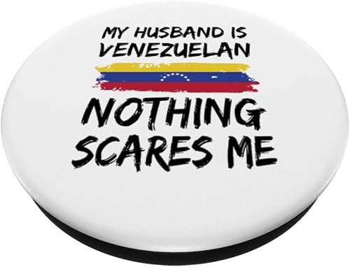 Miniatura 2 de My Husband Is Venezuelan Nothing Scares Me Venezuela Flag PopSockets Swappable PopGrip