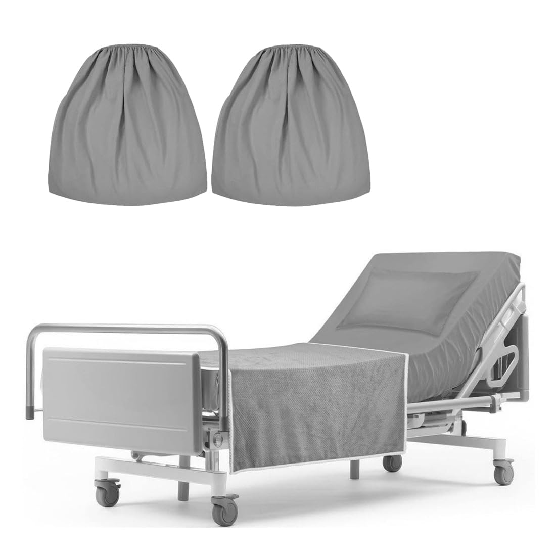 Daunkang Bariatric Hospital Bed Sheet Soft Microfiber Hospital Fitted Sheet Deep Pocket Fitted Sheets for Oversized Medical and Bariatric Mattresses Set of 2 Dark Gray