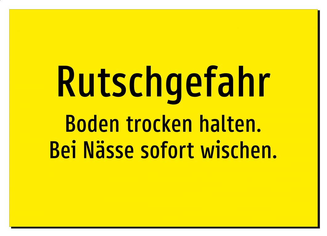 35051-DE-T-08 | Rutschgefahr - Boden trocken halten. Bei Nässe sofort | Aluminiumschild A3, 420 x 297mm | nur Text, ohne Symbolgrafik