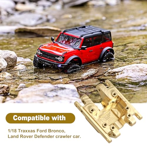 Image of 66g CrazyHobby Brass Skid Plate Transmission Mount Heavy Duty for TRX4M K10 High Trail F150 Bronco Defender 1 /18 Crawler Car Upgrades (Gold)