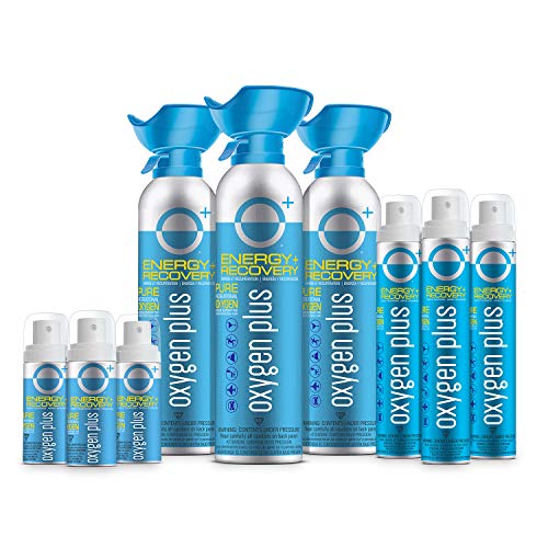 Oxygen Plus 99.5% Pure Recreational Oxygen Cans â€“ O+ Wellness Pack â€“ 3 O+ Mini, 3 O+ Skinni, 3 O+ Biggi Oxygen Canisters â€“ Energy, Mental Clarity â€“ FDA-Registered Facility Oxygen - Yoga, Stress Relief