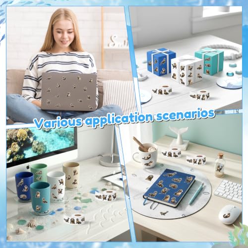 Image of Lion Waterproof Vinyl Self-Adhesive Sticker for Laptop DIY Craft | Waterproof Durable Vinyl Sea Lion Sticker Easy Peel & Stick Clear Printing Ocean Theme for Journals Diaries Gifts Kids Crafts