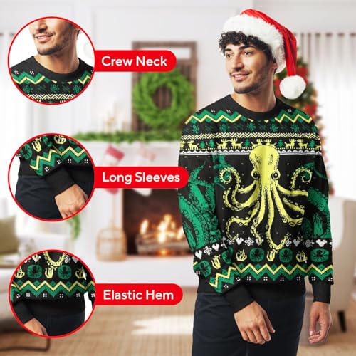 Image of 99TIMORO Funny Ugly Christmas Sweater for Men and Women, Holiday Pullover 2025, Novelty Crewneck Sweatshirt, Festive Gift