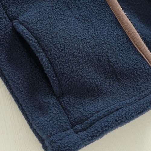 Image of Toddler Baby Boy Fleece Outerwear Vests Sleeveless Zipper Jacket Solid Color Vest Coat Spring Fall Winter Clothes