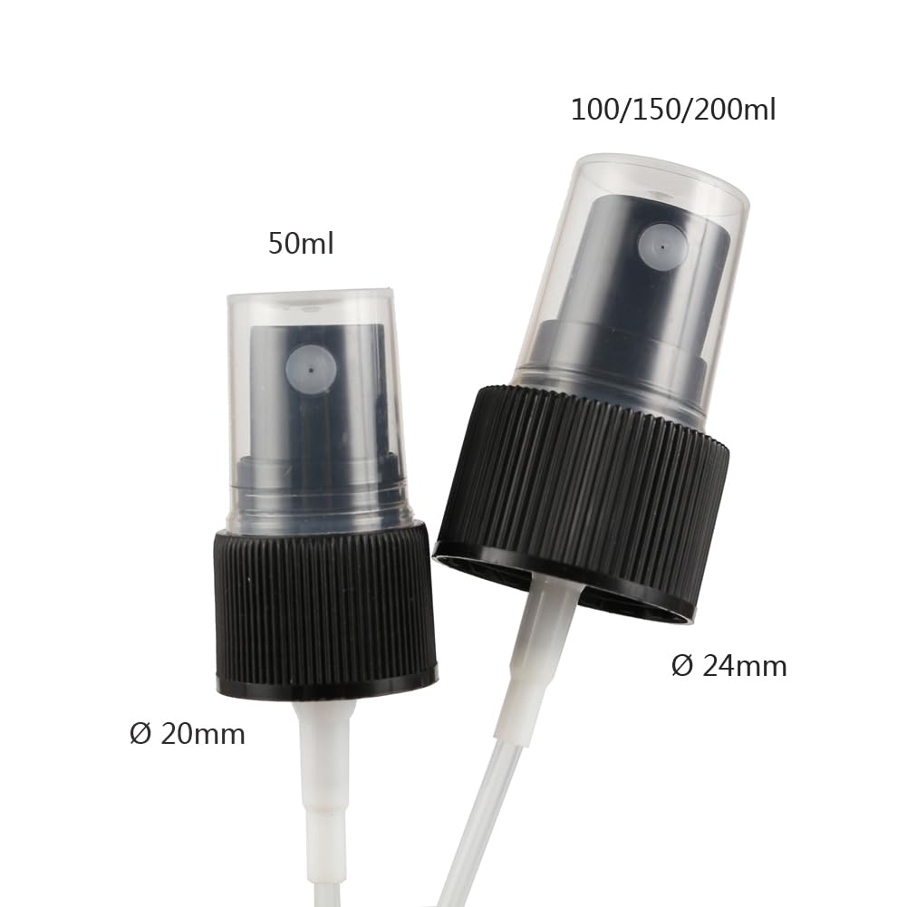 24 pièces 200ml Marrone Rechargeable flacons vaporisateurs vides en plastique Avec Sprayer Noir, l'eau l'alcool Cosmétique Voyage Parfum