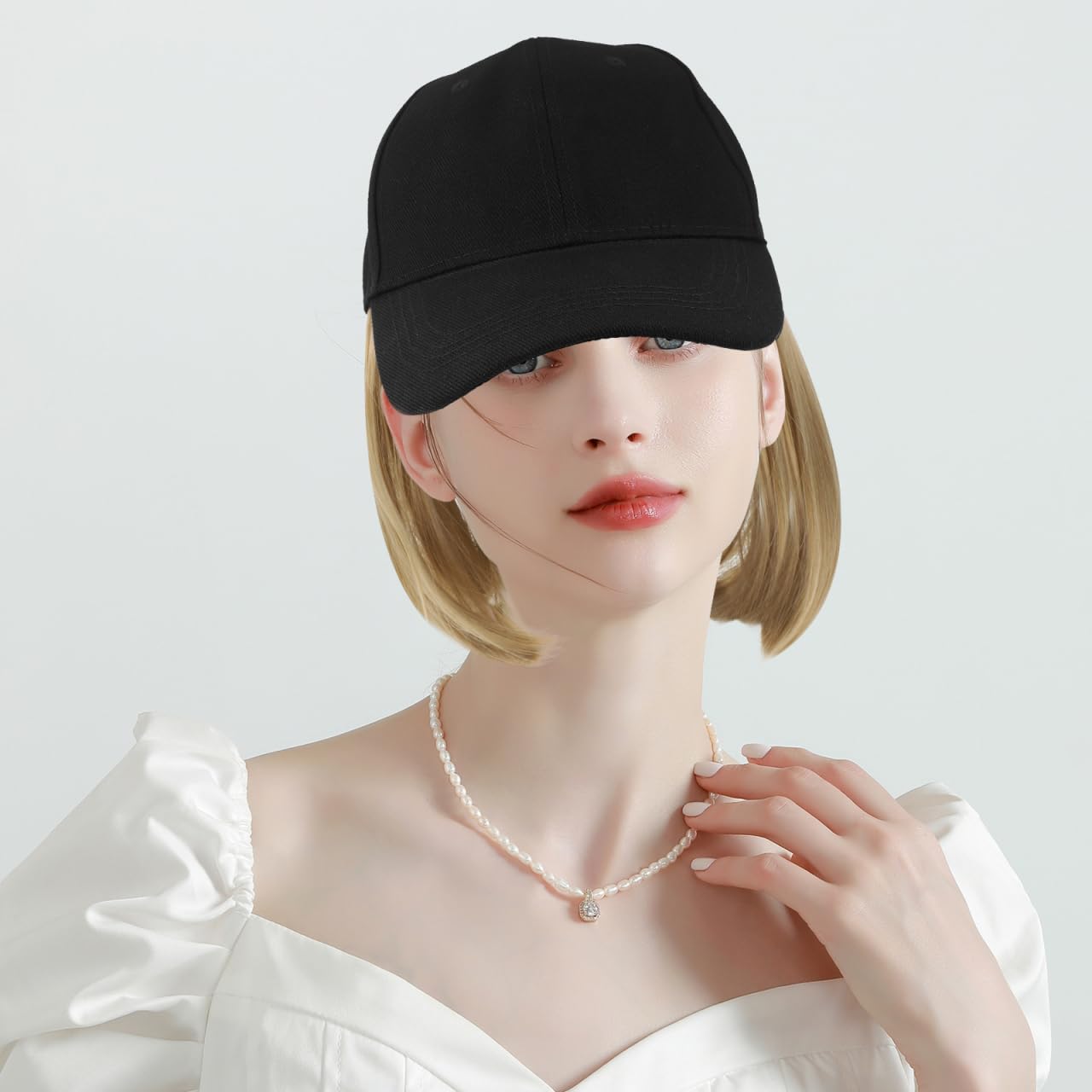 Ipetboom Women S Baseball Cap with Hair Attached Short Straight Wig Hat Hair Extensions Sun Hat for Outdoor Travel Parties and Daily Wear - Image 2
