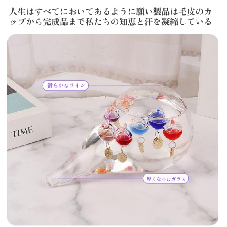 Amazon.co.jp: ガラスフロート温度計 ガリレオ温度計 水滴型温度計
