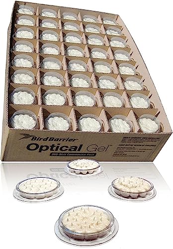 Bird Barrier Optical Gel Bird Deterrent – 200 Pack All-Natural Bird Gel – Deters Most Species Including Pigeons, Woodpeckers, Gulls, Crows, Starlings – Ideal for Ledges, Balconies, Signs, Equipment
