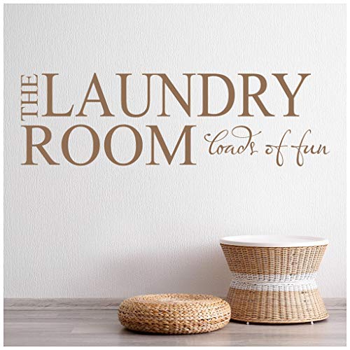 azutura The Laundry Room Bathroom Quote Wall Sticker available in 5 Sizes and 25 Colours Silver Metallic