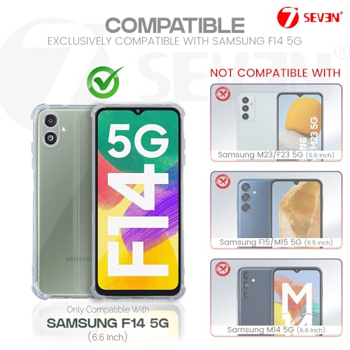 Image of 7SEVEN Back Cover for Samsung Galaxy F14 5G Transparent Mobile Back Case Shock Proof Design Camera Edges Protection Crystal Clear Phone Case Silicon Soft TPU and Flexible Bumper Phone Cover