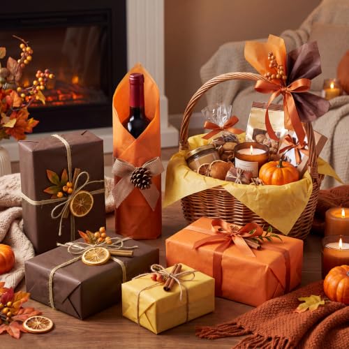 Image of woric 160 Sheets Fall Tissue Paper for Gift Bags 20 X 14 Inches