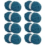 HOMBYS Indigo Chunky Chenille Yarn for Crocheting, Bulky Thick Fluffy Yarn for Knitting,Super Bulky Chunky Yarn for Hand Knitting Blanket, Soft Plush Yarn, 8 Jumbo Pack (27 yds,8 oz Each Skein)