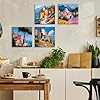 Abstract Coastal Wall Art Beach Seaside Canvas Prints for Bathroom Nature Landscape Painting Poster Colorful Mediterranean Pictures Modern Seascape Artwork for Bedroom Home Decorations 12x12" 4Pcs #1