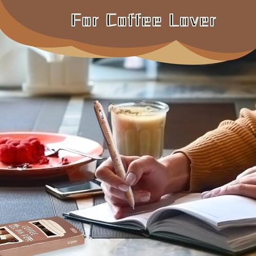 Image of Shuttle Art Coffee Theme Ball Pen Set of 5 | Black Ink 0.5mm Fine Tip Smooth Writing Pens | Soft Grip Cute Aesthetic Pens for School Students Office College Journaling Notes Exams Daily Use & Gift