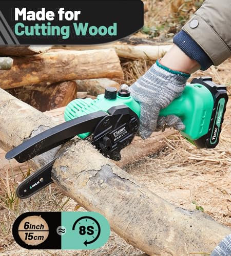 Image of Tietoc Mini Chainsaw 6-Inch with 2 Batteries, Electric Saw Gifts for Women Dad Husband Gardener, Cool Gadgets for Men 2026, Mens Gifts for Birthday Anniversary Christmas for Adults Men Dad