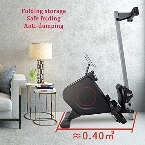 Image of Foldable Rowing Machines Adjustable Resistance 265LB Weight Capacity /Comfortable Seat Cushion (Black)