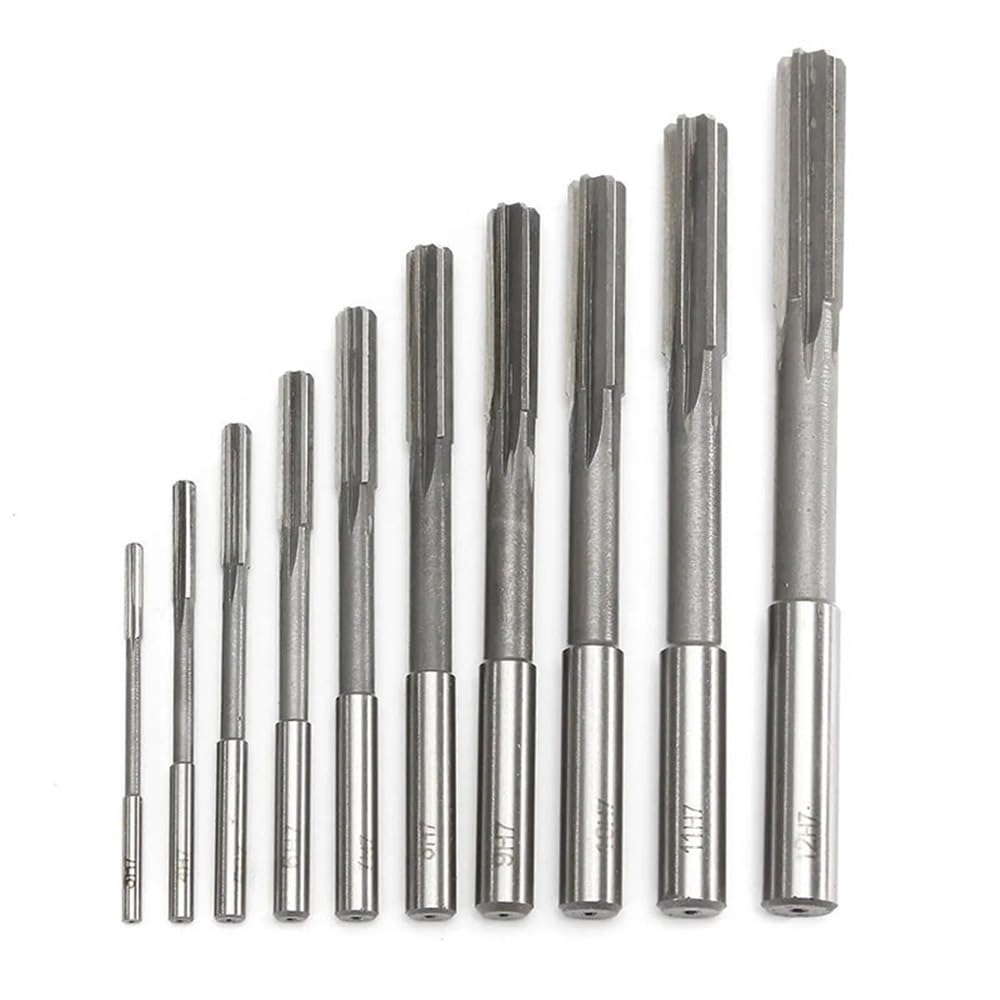 Alésoir machine Lot de 10 alésoirs à queue droite HSS 3-12 mm for tour, tolérance H7