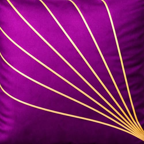 Image of LOFEY Dupion Silk Cushion Cover, 16 x 16 Inch (40 x 40 cm), Decorative Sofa Pillow Cover, Zipper Closure (2, Purple)