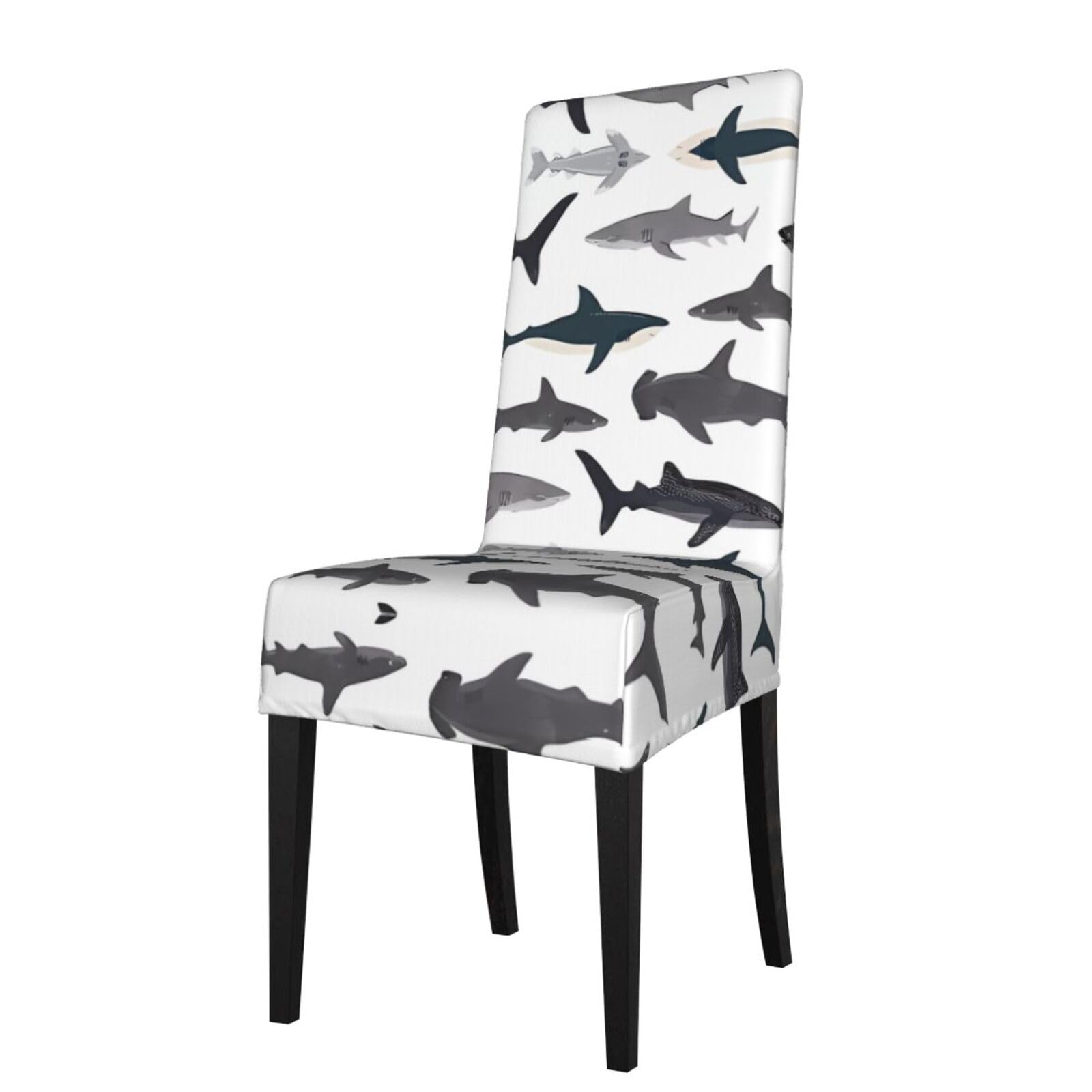 WHJDPP fish Prints Dining Chair Throw Covers – Stretchy & Wrinkle-Resistant Seat Layers for Home, Hotel, and Event Decor