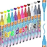 kreidemarker edding 4090 12 Leuchtend Kreidestifte: Das Kreidestifte für fenster mit 12 gefällig Farbauswahl: Weiß, Schwarz, Rot, Blau, Grün, Gelb, braun, Khak, neon gelb, neon orange, neon pink und Metallic Silber. Fensterstifte tafelstifte für den Einsatz zu Hause oder im Geschäft sorgen die lebendigen Farben für auffällige Designs auf Ihrer Schreibfläche, und das Fenster bastel stifte set sind abwaschbar mit einem feuchten Tuch