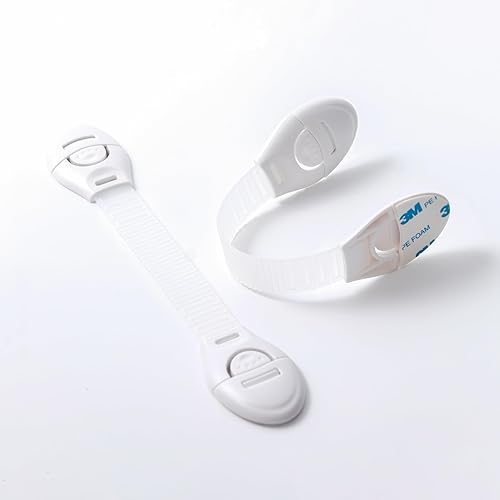 Cerradura multifuncional a prueba de gabinete de seguridad infantil Adhesivo seguro rápido y fácil 3M, correas adhesivas multiusos A prueba de