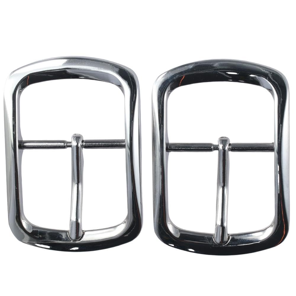 YYlingx 2pcs Stainless Steel Rectangular Belt Buckles, 1.5 Inch Wide Silver Belt Buckles for DIY