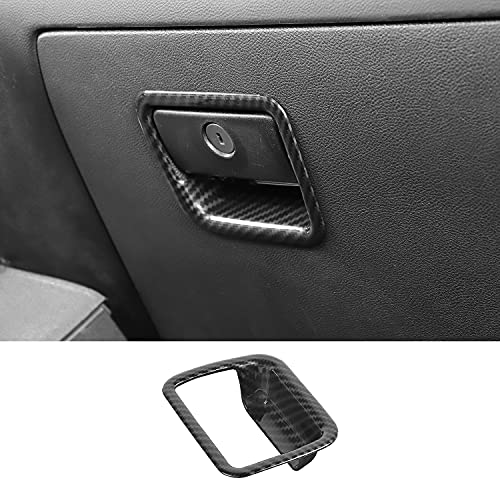 CheroCar for Chevrolet Camaro Passenger Storage Box Glove Box Switch Handle Trim Cover Interior Accessories for Chevrolet Camaro 2010-2015 (Carbon Fiber 7)