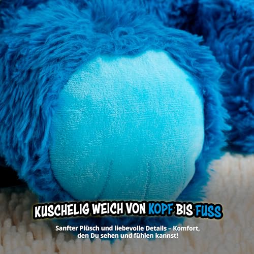 United Labels Sesamstraße Krümelmonster Rucksack 38 cm, 3D Plüsch Rucksack mit verstellbaren Gurten, Plüschtier blau