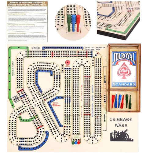 Cribbage Wars juego de mesa de madera estándar miniatura 1