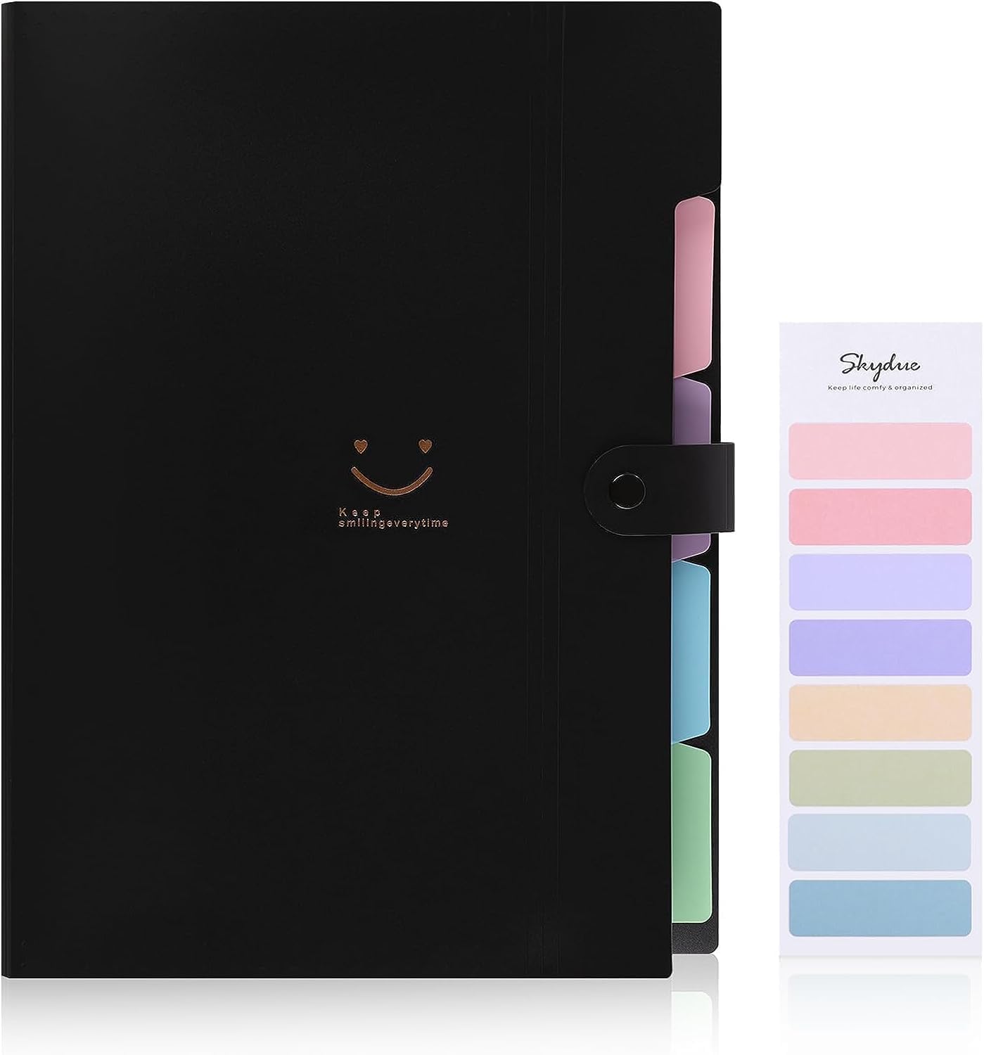 SKYDUE Fächermappe, Mappe Mit Fächern, Dokumentenmappe A4 Mit Etiketten, Ordnungsmappe Mappen Ordnersystem, Document Organizer Für Zuhause, Büro, Schule Und Auf Reisen(Schwarz)