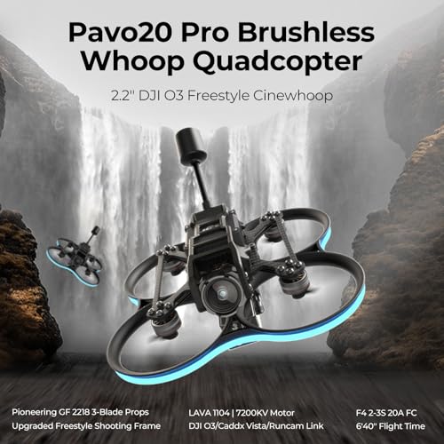 BETAFPV Pavo20 Pro Whoop Drone Quad 2.2inch Cinewhoop with HD Digital Bracket, 1104 7200KV Motor, F4 2-3S 20A FC, COB LED Strip Compatible for DJI O3/Caddx Vista/Runcam Link for FPV Freestyle Shooting - Image 3